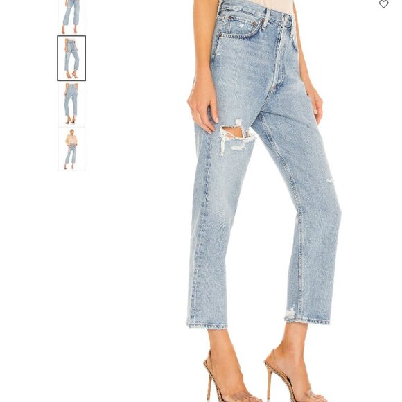 Agolde 90's Crop Jeans in Echo Size 27 - Picture 2 of 13